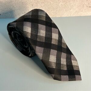 Structure Black and Gray Plaid 59” Tie